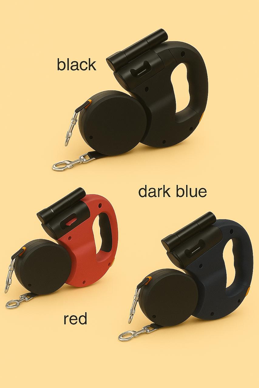 Tangle-Free Retractable Double Dog Leash with Light